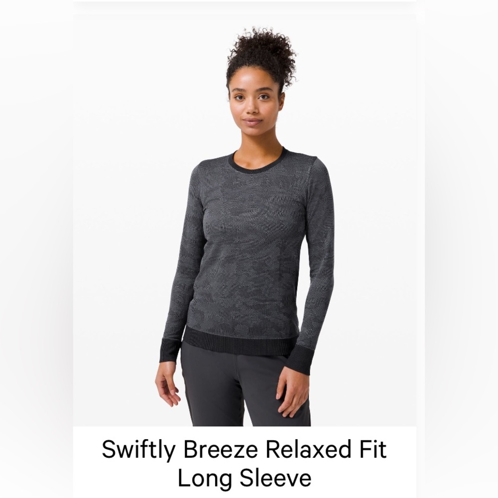 Lululemon Swiftly Breeze Relaxed Fit Long Sleeve - Camo Black/Asphalt Grey